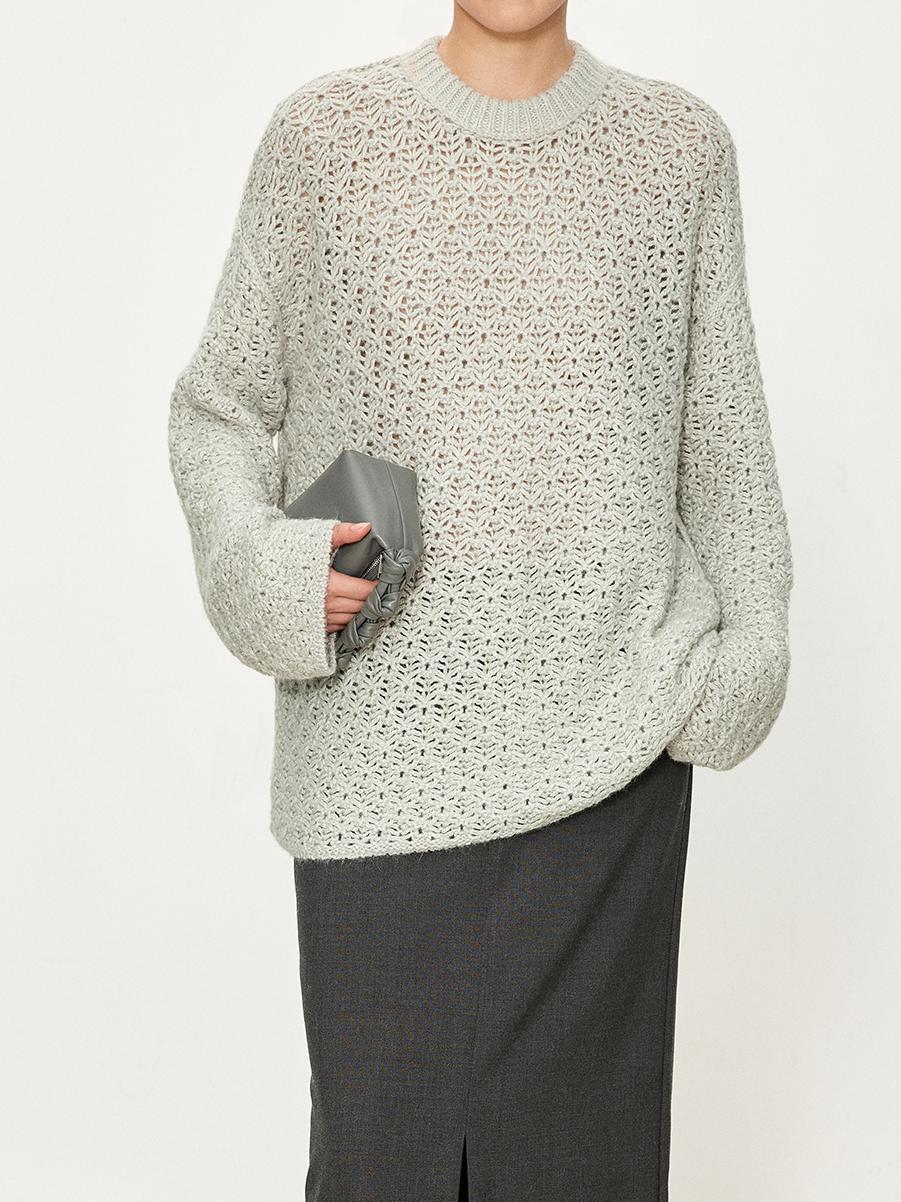 Dame luftstrikket sweater med åben struktur Stilla
