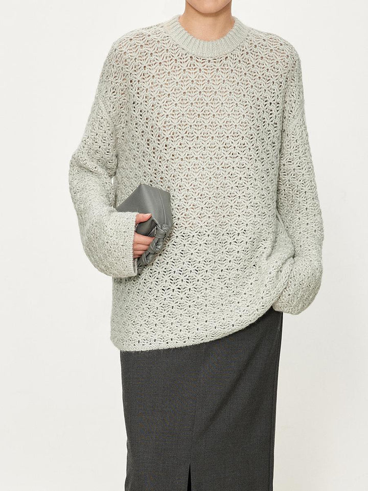 Dame luftstrikket sweater med åben struktur Stilla