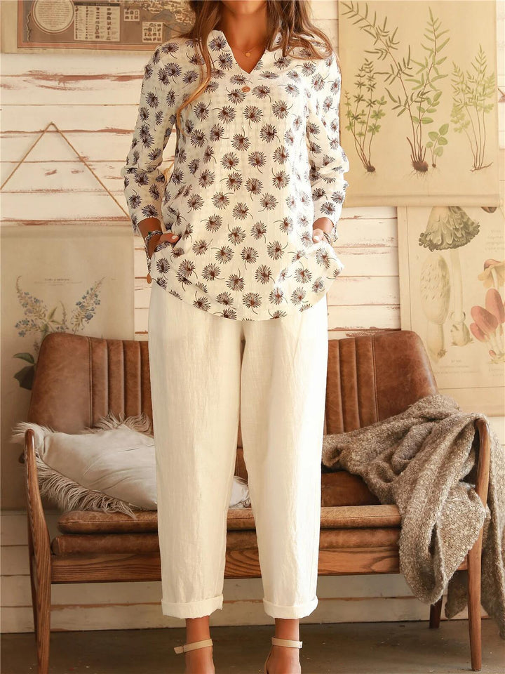 Dame elegant linnedragt Stilla