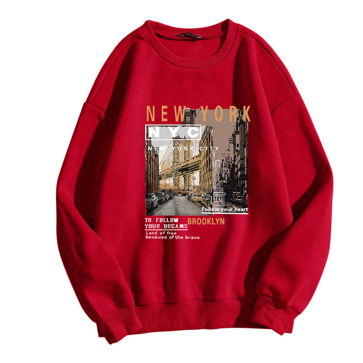 Damer komfortabel sweatshirt med NYC motiv Skovae