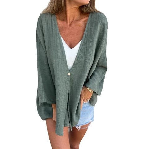 Dame afslappet oversize cardigan med knapdetaljer og bred pasform Stilla