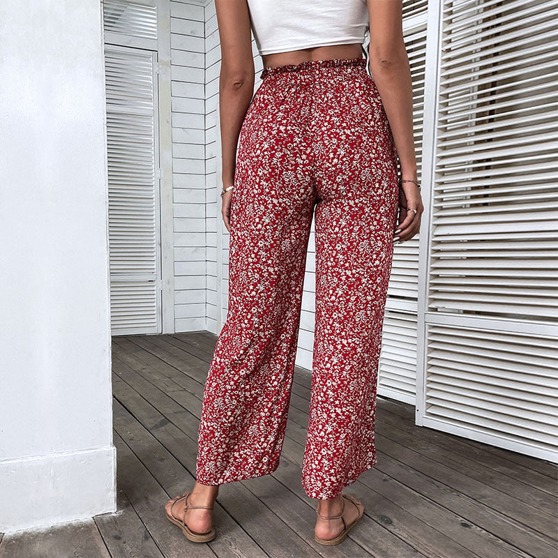 Kvinde Floral Print Bred Bukser Stilla