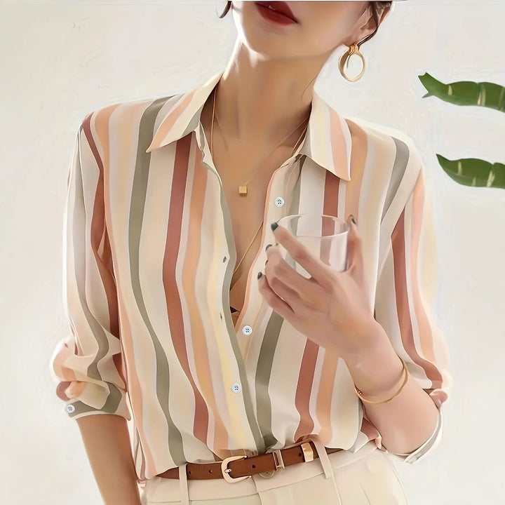 Dame Stribet Bluse med elegant pasform Stilla