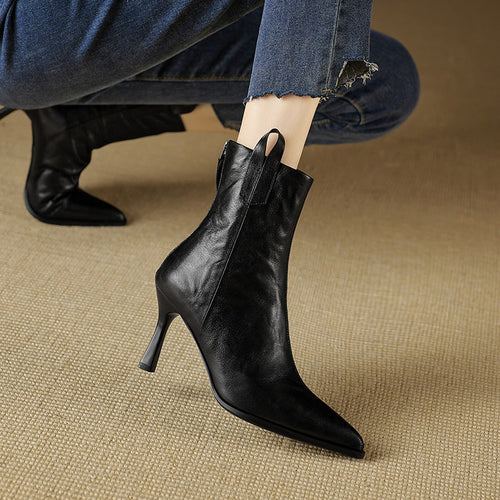 Femme Spidsesko-Stiletto-ankelboots med sidelukning og løftedetalje Stilla
