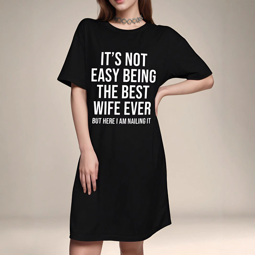 Kvinder Oversized Grafik T-shirt Kjole Stilla