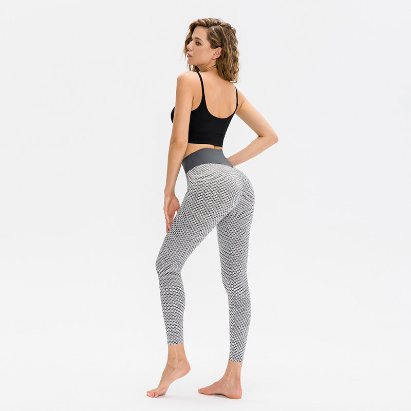 Dame Fitness-Leggings med høj talje og åndbart mesh-mønster Stilla