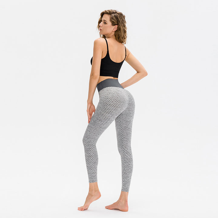 Dame Fitness-Leggings med høj talje og åndbart mesh-mønster Stilla