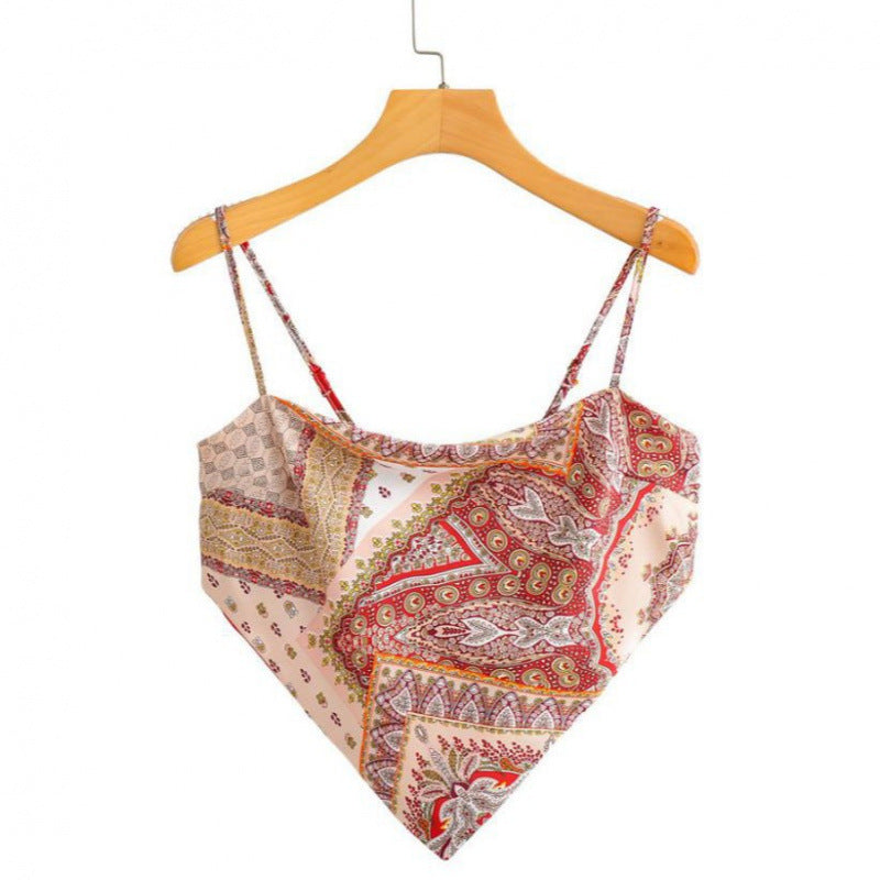 Femme Artistic Bandana Stil Crop Top Stilla