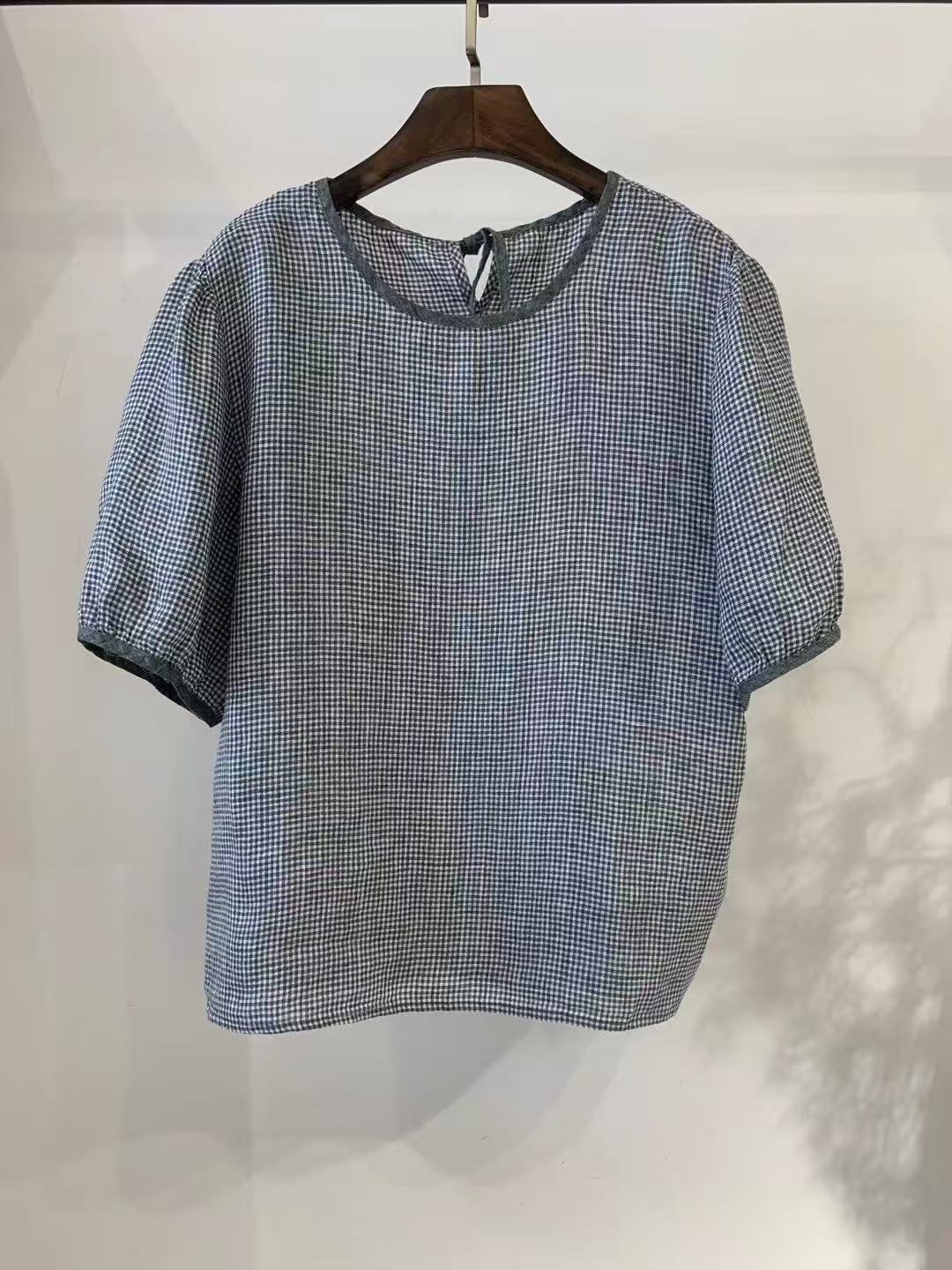 Dame Gingham-mønster Bindebluse Stilla