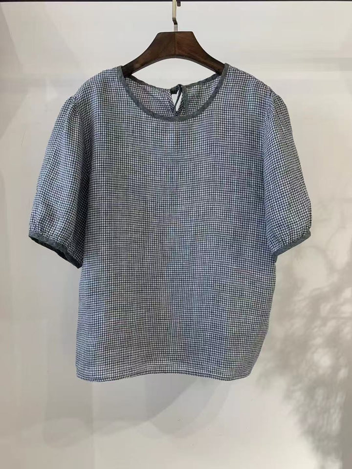 Dame Gingham-mønster Bindebluse Stilla