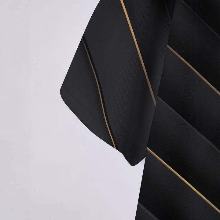 Herrer Poloshirt med moderne diagonalt stribedesign og åndbare egenskaber Stilla