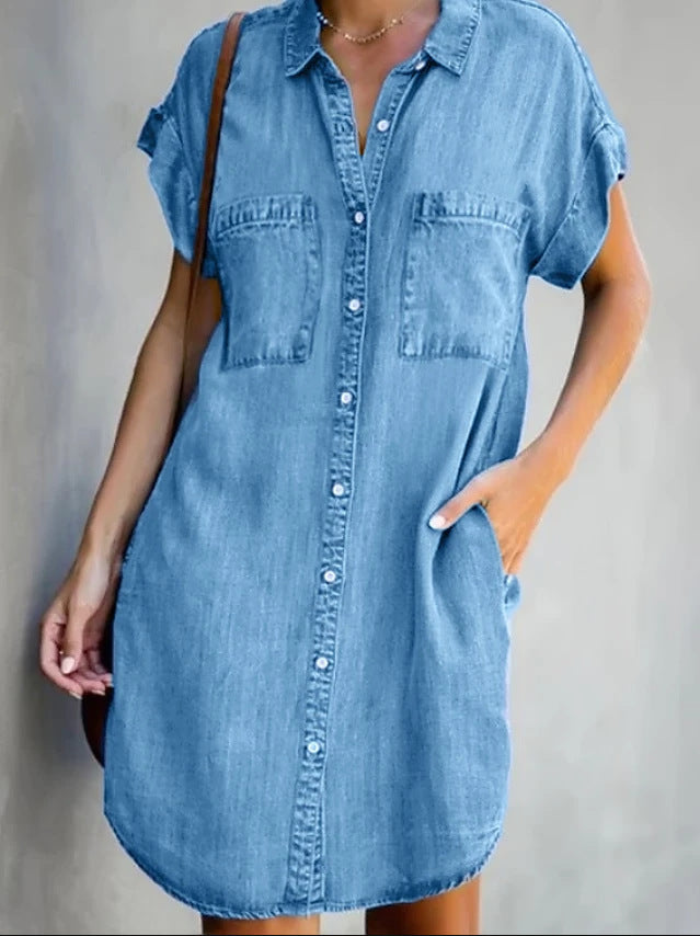 Femme Denim Utility Skjorte Kjole Stilla