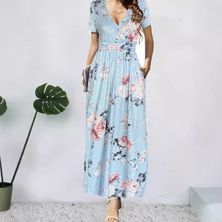 Dame Blomster Vift Maxi Kjole Stilla