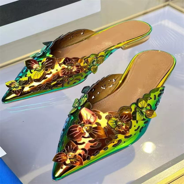Femme Floral Udsmykket Slip-On Mules Stilla
