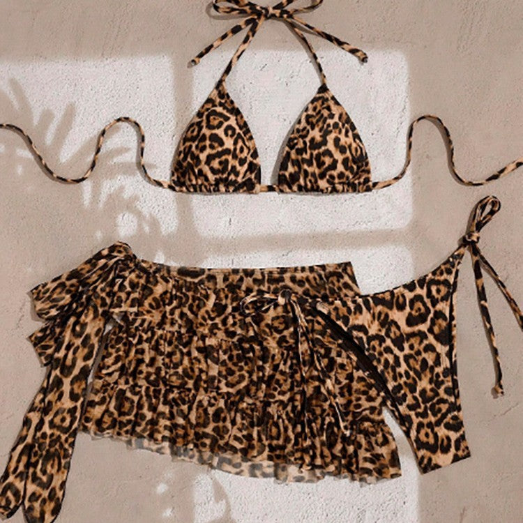 Dame Triangel-Bikini med raffineret nederdel Skovae
