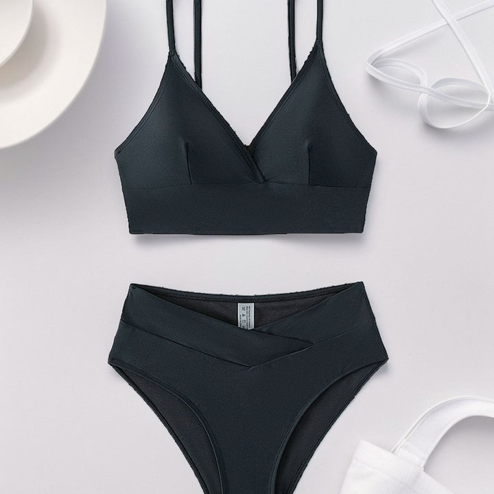 Dame Højskåret Bikini-Sæt med raffineret Wickelbund og feminint Design Stilla