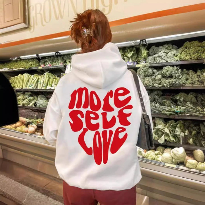 Kvinders hoodie med iøjnefaldende print og oversized pasform Skovae