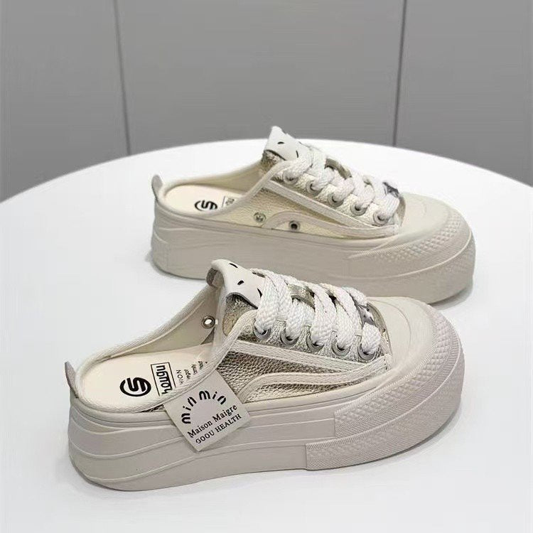 Dame Slip-On Sko med fashionable Mesh-design og stabil plateau sål Stilla