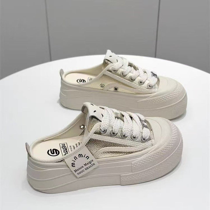 Dame Slip-On Sko med fashionable Mesh-design og stabil plateau sål Stilla