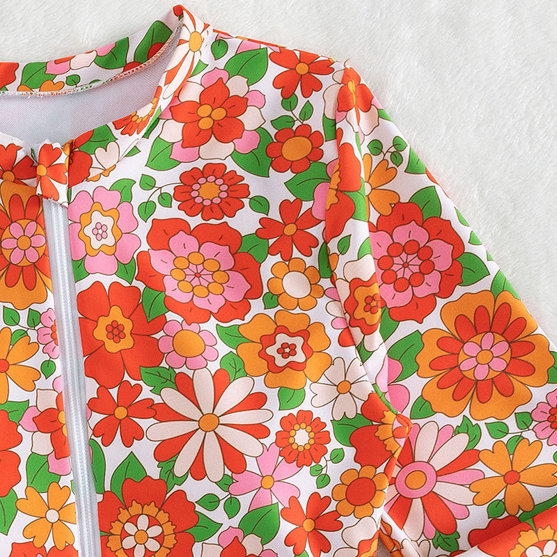 Damer Sporty Langærmet Badedragt med blomsterprint og lynlås Stilla