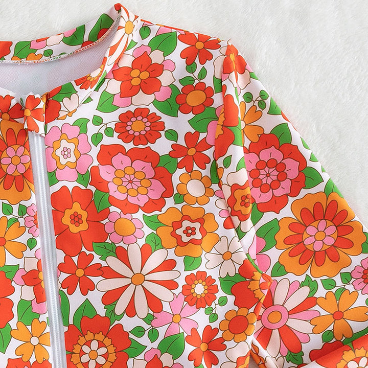 Damer Sporty Langærmet Badedragt med blomsterprint og lynlås Stilla