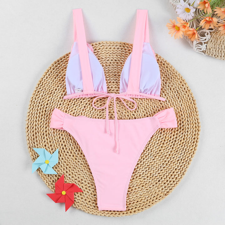 Dame Bikini-sæt med blomstret detalje og højt skåret trusse Stilla