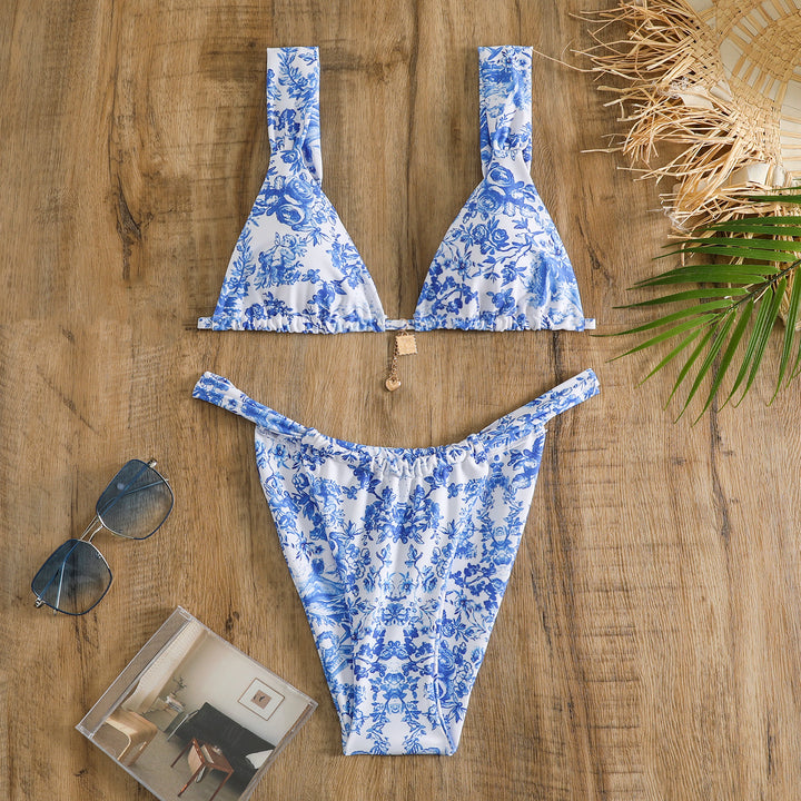 Kvinder justerbar blomsterdesign bikini sæt Stilla
