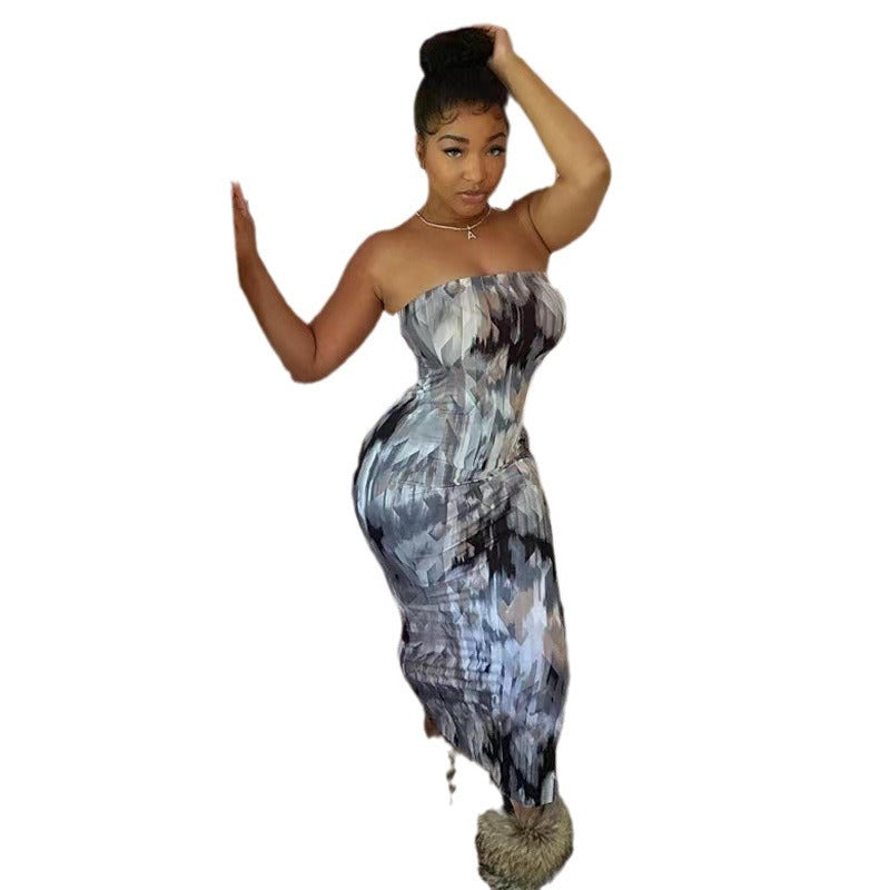 Dame Strapless Bodycon Maxi Kjole Stilla