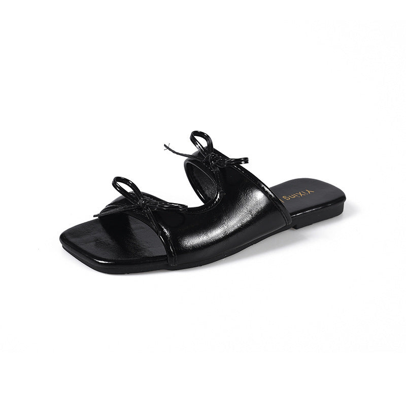 Femme Open-Toe Slide Sandaler med Sløjfedetalje Stilla