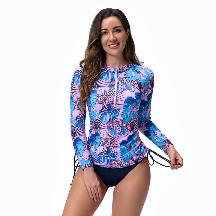 Dame Sporty Langærmet Rashguard med blomstermønster Skovae