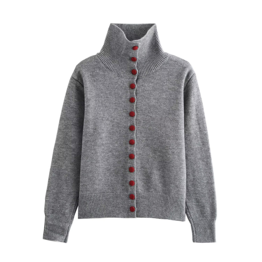 Femme Cozy Knit Cardigan med iøjefaldende knapdetalje Stilla