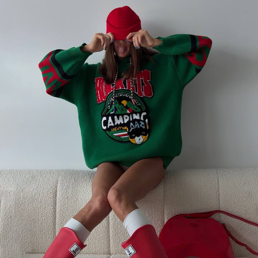 Kvinders store oversized sweater med grafisk print Stilla