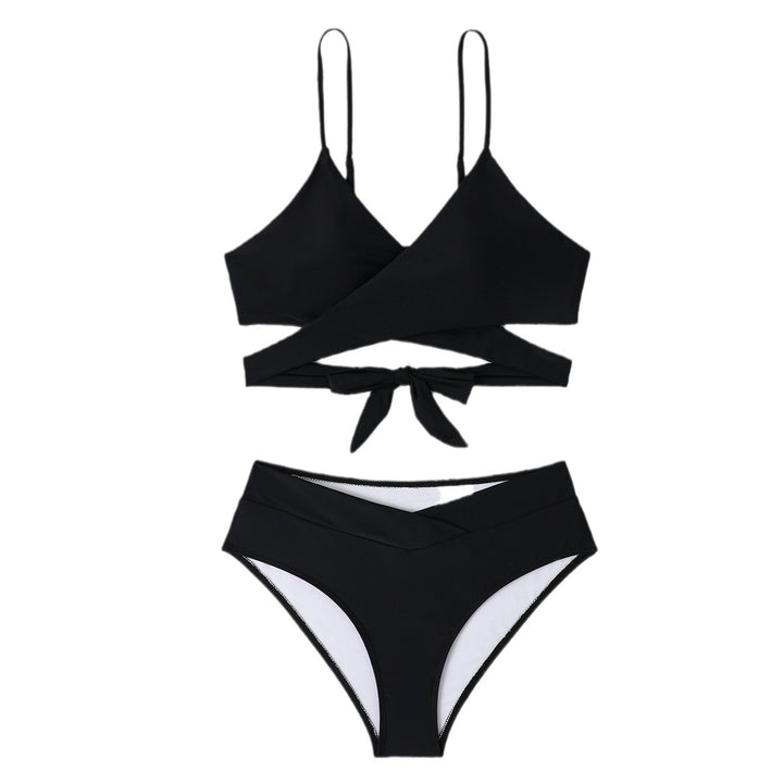 Dame bikinisæt med raffineret indpakningsdesign og elastisk high-waist trusse Stilla