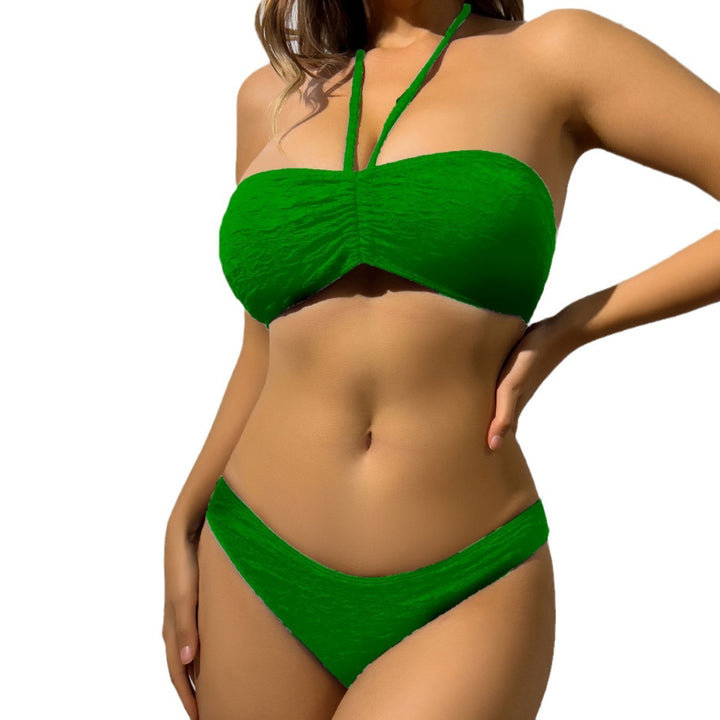 Femme Spids-Detail Bandeau-Bikini-Sæt Stilla