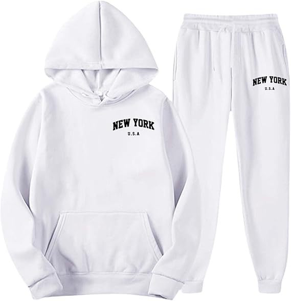 Dame Hooded Sweat Suit med høj kvalitet materiale og moderne bogstaver Skovae