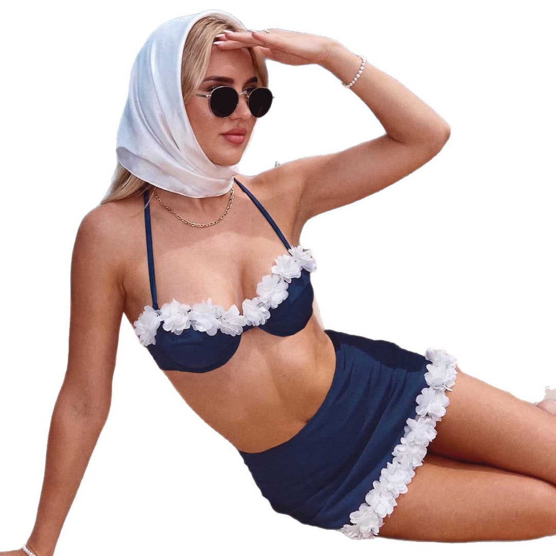 Dame Bikini med feminine blomsterapplikationer Skovae