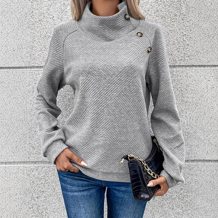 Dame moderigtig kravepullover med innovativ tekstur Stilla