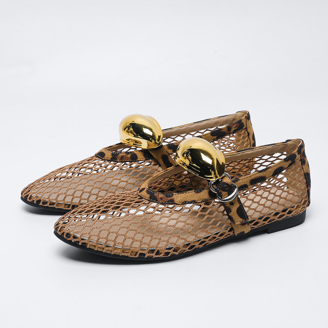 Dame Netzeinstieg Ballerinas med elegant rem Stilla