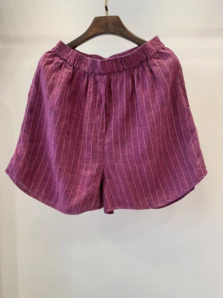 Femme Letvægt Stribet Relaxed Fit Shorts Stilla