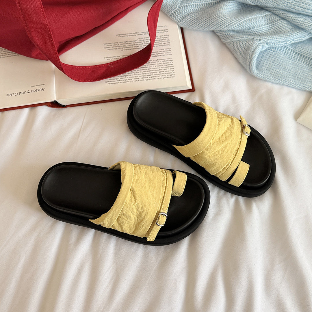 Femme Moderne Teksturerede Slide Sandaler Stilla
