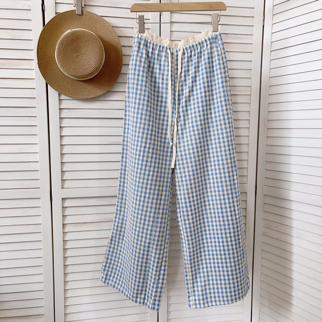 Femme Relaxed Fit Gingham Lounge Bukser Stilla