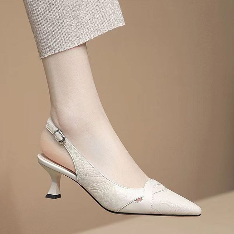 Dame Slingback-pumper med elegant spænde og moderigtigt blokhæle Stilla