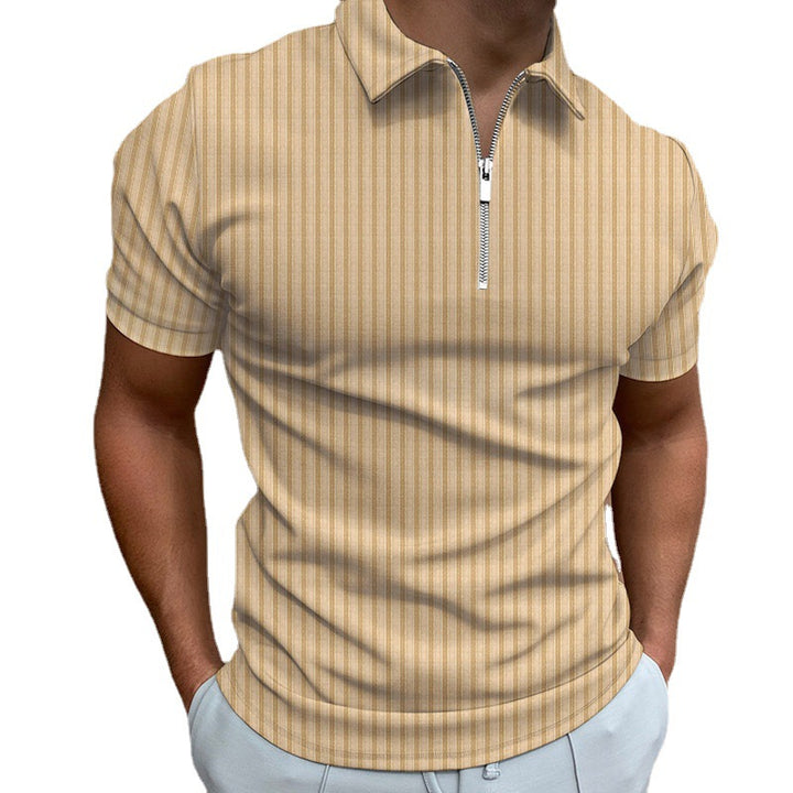 Herrer Kortærmet Lynlås Krave Polo Shirt Stilla