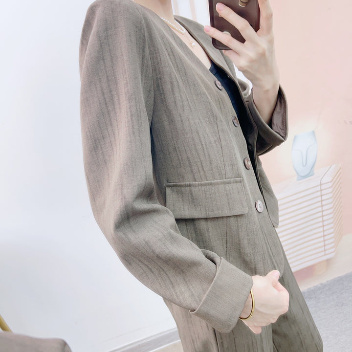 Damer elegant Business-jakke med moderigtig blazer og bred bukser Stilla