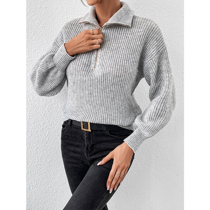 Dame afslappet sweater med iøjnefaldende lynlås Stilla