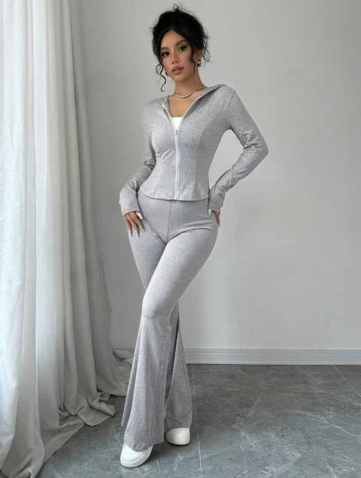 Dame Sporty Jumpsuit i elastisk materiale med lynlås Stilla