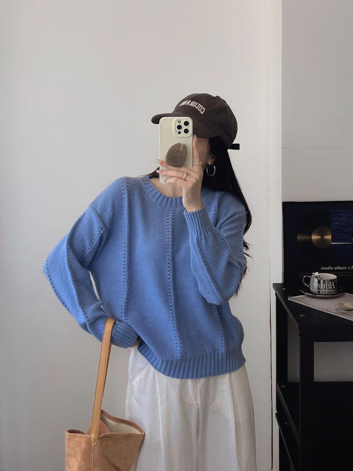 Dames chunky striktrøje med moderne strukturelle detaljer og afslappet pasform Stilla