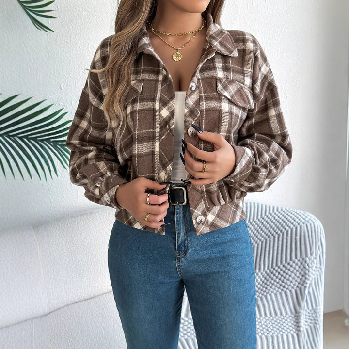 Damer Mønstret Flaneljakke i afslappet Oversized-stil Stilla