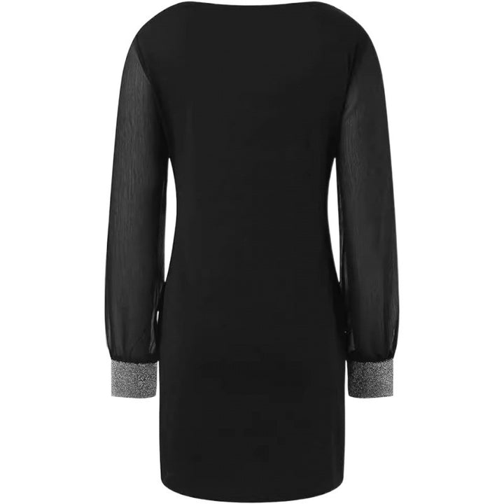 Dame Elegant Blonde Mini Kjole med Gennemsigtige Ærmer Stilla