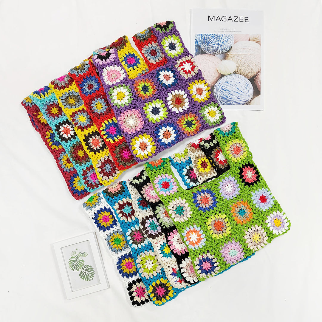 Dame Hæklet Patchwork Håndtaske Stilla
